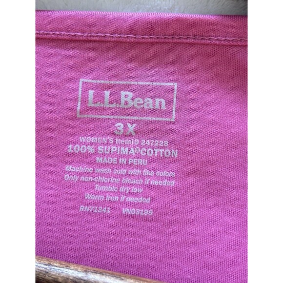 LL Bean Shirt Size 3X Plus Supima Cotton Tee 3/4 Sleeve Stretchy Classic Basic - Picture 8 of 8